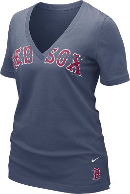 Nike Women's MLB Red Sox My Team V-Neck T-Shirt