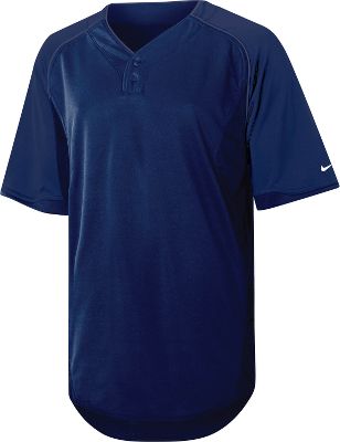 Baseball Nike Modified Elite Mesh Henley Baseball Jersey Large Black