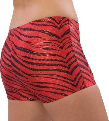 Pizzazz Adult Red Zebra Glitter Boy Cut Brief