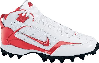 Nike Youth Land Shark Mid Molded Wht/Red Football Cleat
