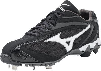 Mizuno Men's Lite Vapor Low Black Metal Baseball Cleats
