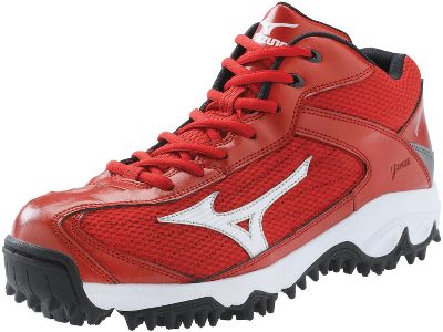 Mizuno Men's Blast 2 Red/Wht Mid Multi-Stud Cleats