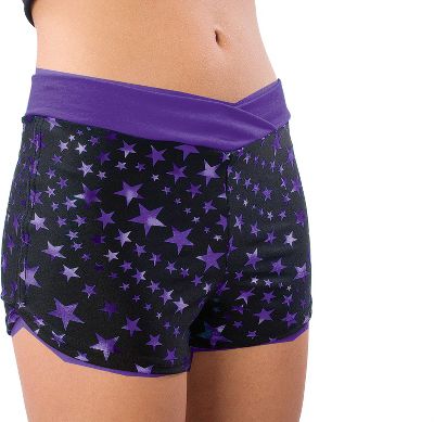 Pizzazz Youth Purple Superstar Crossover Boy Cut Shorts