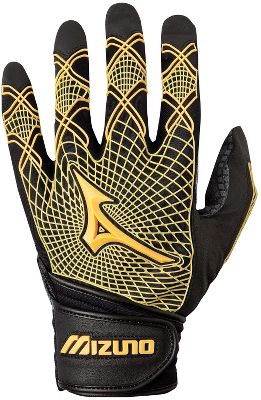 Mizuno Adult Techfire G3 Black/Yellow Batting Gloves