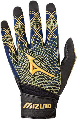 Mizuno Adult Techfire G3 Navy/Yellow Batting Gloves