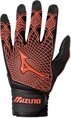 Mizuno Adult Techfire G3 Black/Orange Batting Gloves