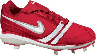 Nike Women's Air Diamond Metal Red Softball Cleats