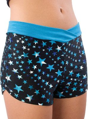 Pizzazz Adult Turquoise Superstar Crossover Boy Cut Shorts