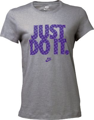 Nike Women's Grey "Just Do It" Waffle T-Shirt