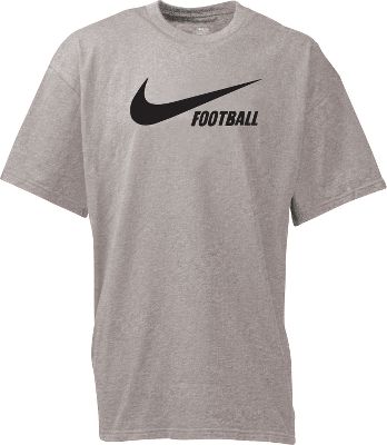 Nike Men's Grey Swoosh Football T-Shirt