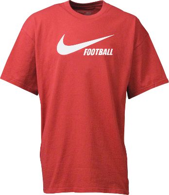 Nike Men's Red Swoosh Football T-Shirt