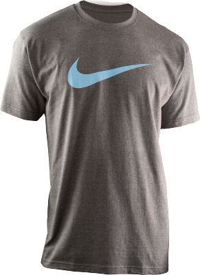 Nike Men's Grey Swoosh Logo T-Shirt