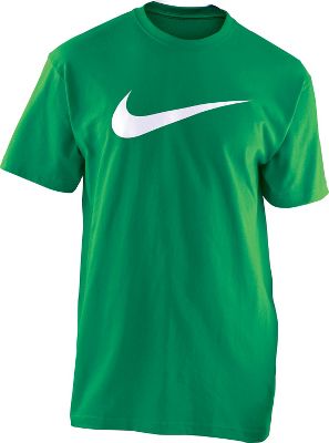 Nike Men's Green Swoosh Logo T-Shirt