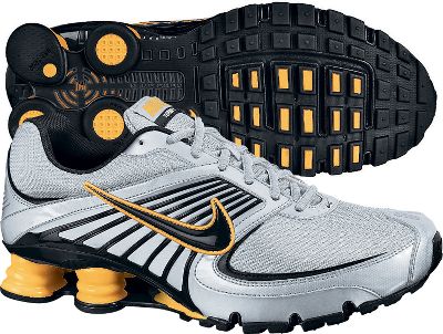 Nike Men's Shox Turbo +8 Silver/Gold Running Shoes