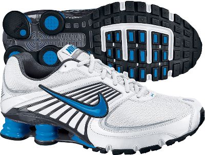 Nike Men's Shox Turbo +8 White/Blue Running Shoes
