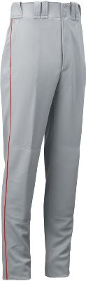 Mizuno Adult Premier Piped Gry/Red Baseball Pant