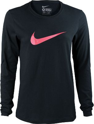 Nike Women's Black Longsleeve Swoosh Crew Shirt