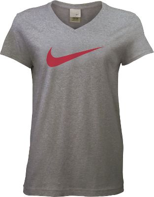 Nike Women's Grey V-Neck T-Shirt