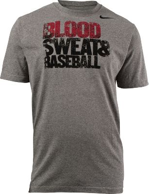 Nike Men's Grey Blood, Sweat & Baseball T-Shirt