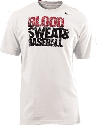 Nike Men's White Blood, Sweat & Baseball T-Shirt