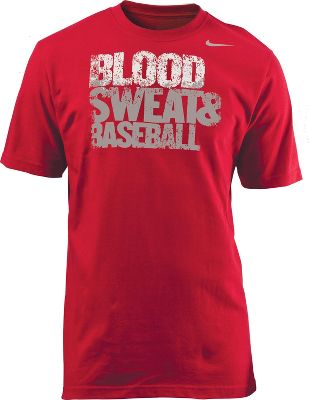 Nike Men's Red Blood, Sweat & Baseball T-Shirt