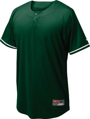 Nike Men's Ace Mesh Dk Green Henley Baseball Jersey
