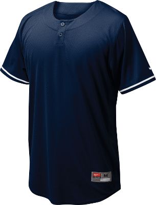 Nike Men's Ace Mesh Navy Henley Baseball Jersey