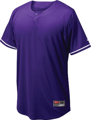 Nike Men's Ace Mesh Purple Henley Baseball Jersey