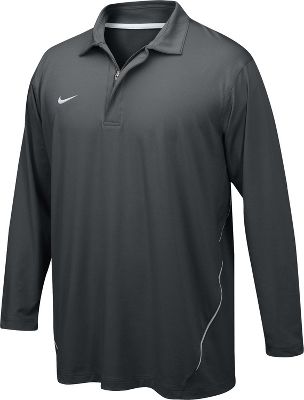 Nike Men's Elite Quarter Zip Anthracite Long Sleeve Polo