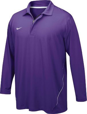 Nike Men's Elite Quarter Zip Purple Long Sleeve Polo