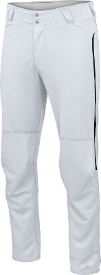 nike mens baseball pants white with black piping