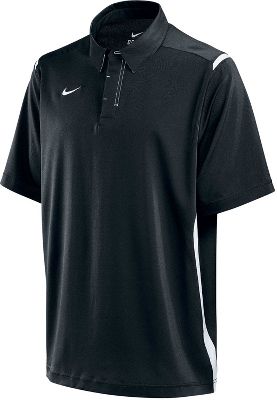 Nike Adult Black/White Dri-FIT Stretch Woven Polo