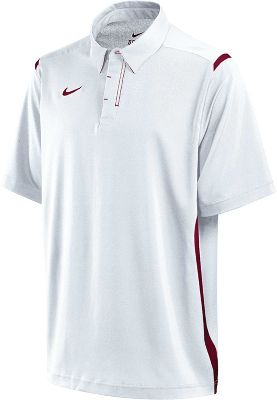 Nike Adult White/Cardinal Dri-FIT Stretch Woven Polo