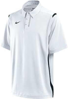 Nike Adult White/Black Dri-FIT Stretch Woven Polo