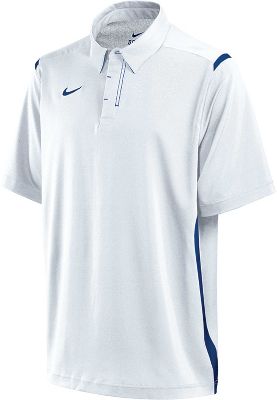 Nike Adult White/Royal Dri-FIT Stretch Woven Polo