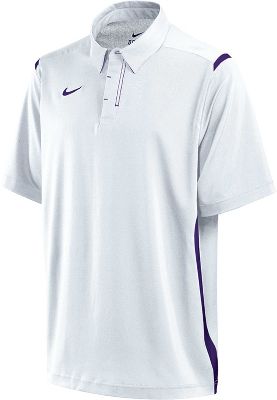 Nike Adult White/Purple Dri-FIT Stretch Woven Polo