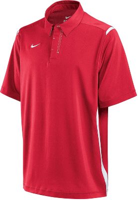 Nike Adult Scarlet/White Dri-FIT Stretch Woven Polo