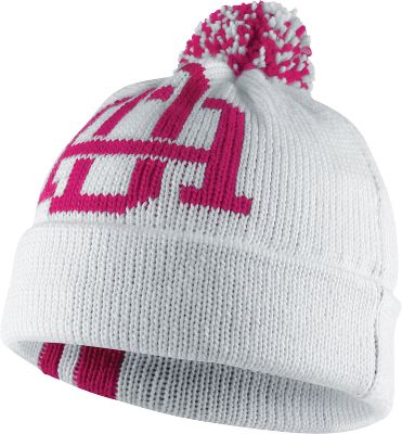Nike Women's Cuffed White Pom Pom Knit Cap