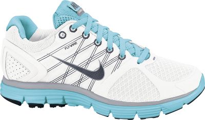 Nike Women's LunarGlide +2 Wht/Blue Running Shoe