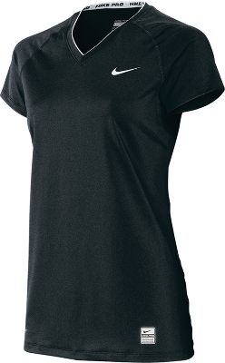 Nike Women's Pro-Fitted Short Sleeve V-Neck T-Shirt
