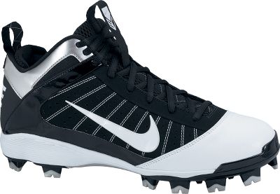 Nike Men's Diamond Elite Black/White/White Mid Molded Cleats