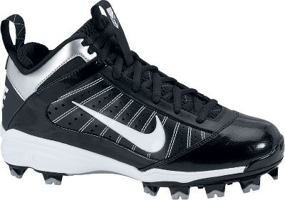 Nike Men's Diamond Elite Black/White Mid Molded Cleats