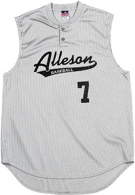 Baseball Alleson Athletic 2 Button Sleeveless Mesh Jersey Extra Large Dark Green