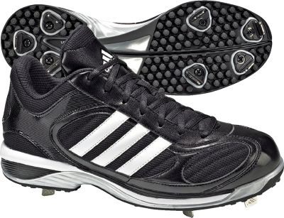 Baseball Adidas Mens Excel IC Pro Mid Cleat BlackWhite Interchangeable Baseball Cleats