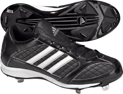 Baseball - Adidas Men's Spinner Low Blk/Wht Metal Baseball Cleat - Metal Softball Cleats