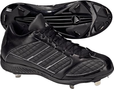 Baseball - Adidas Men's Spinner Mid Blk/Blk Metal Baseball Cleat   - Metal Softball Cleats