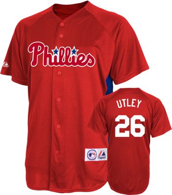 Majestic Men's MLB Full Button Batting Practice Jersey with Player Name