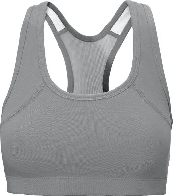 Baseball Champion Power Mesh Back Sports Bra Extra Large Gray