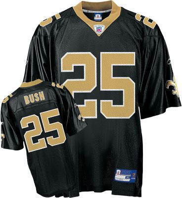 Reebok Men's NFL Saints/Bush Replica Jersey - Extra Large Black - NFL Jerseys