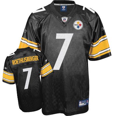 Reebok Men's NFL Steelers/Roethlisberger Replica Jersey - Extra Large Black - NFL Jerseys